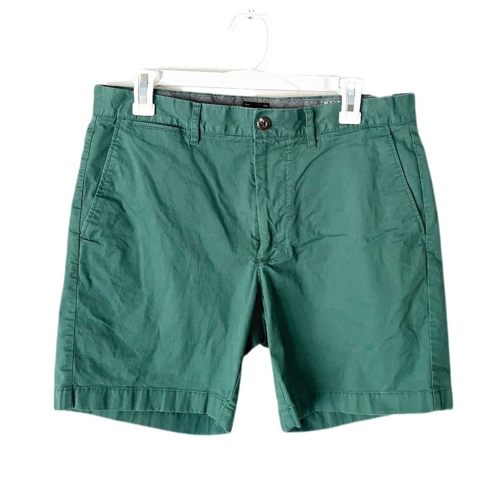 J. Crew Green Gramercy Flex Chino Shorts Size 32 7 Inch Preppy Classic